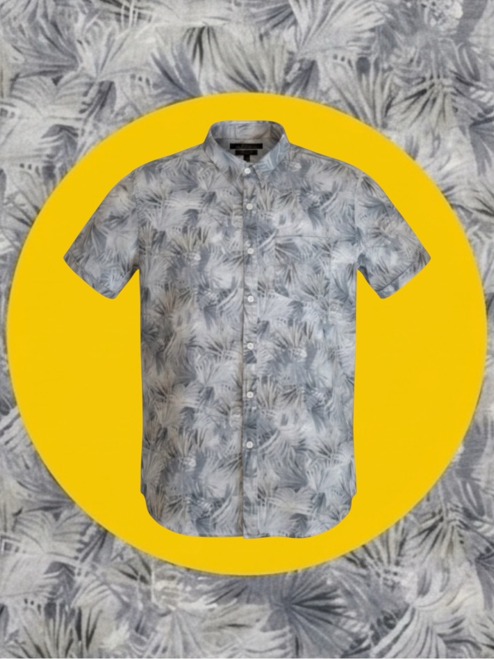 Marc Anthony Retro Classic Coastal Eclectic Grandpa Festival Linen Blend Shirt S